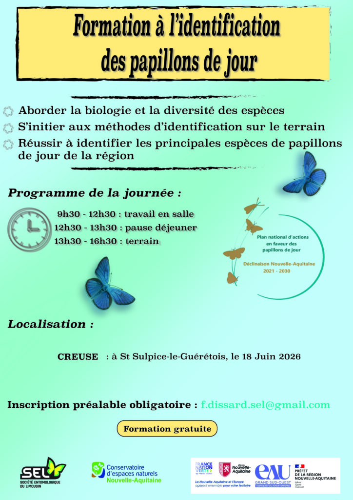 Formation papillons de jour Affiche formation 2026